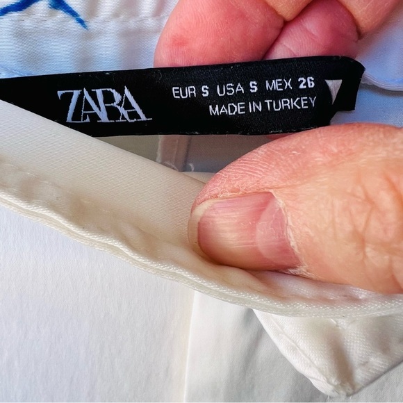 ZARA SILKY WIDE LEG DOUBLE CARGO TROUSERS PANTS SIZE SMALL WHITE - Picture 5 of 12